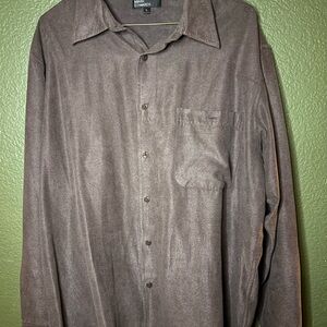 Brown Long Sleeve Button-Up Shirt